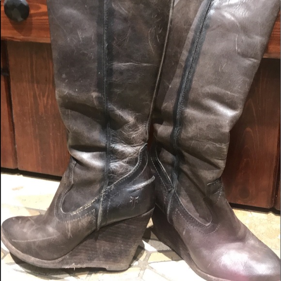 FRYE wedge CECE boots sz 5.5 - Picture 3 of 8
